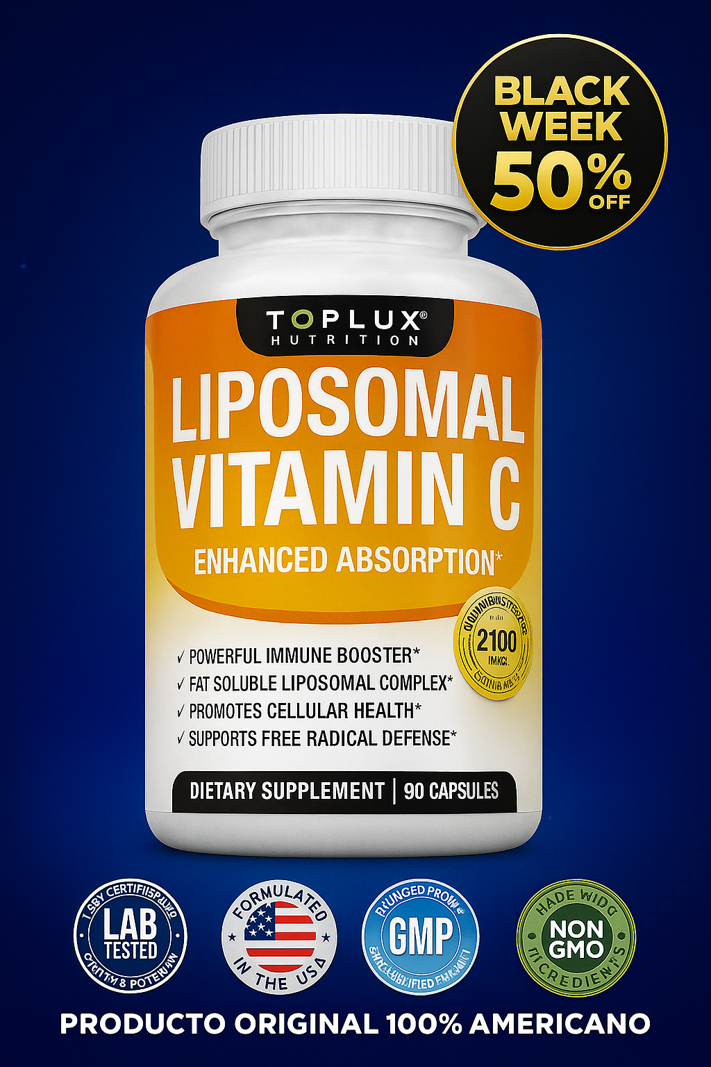 Vitamina C liposomal (pague 1 lleve 2) Producto 100% Americano®