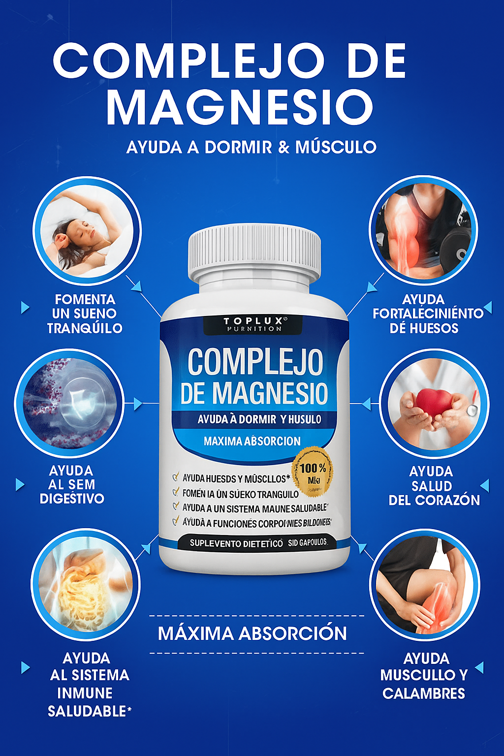 Complejo de magnesio 8 en 1  🇺🇸 Producto 100% Americano  BLACK FIRDAY.